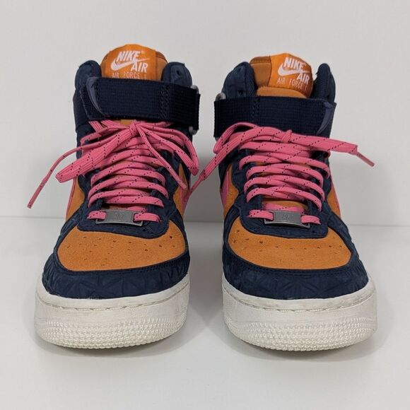 Nike Air Force 1 Hi PRM Suede Dynamic Pink High Top Sneakers in Blue 7 - Picture 3 of 9